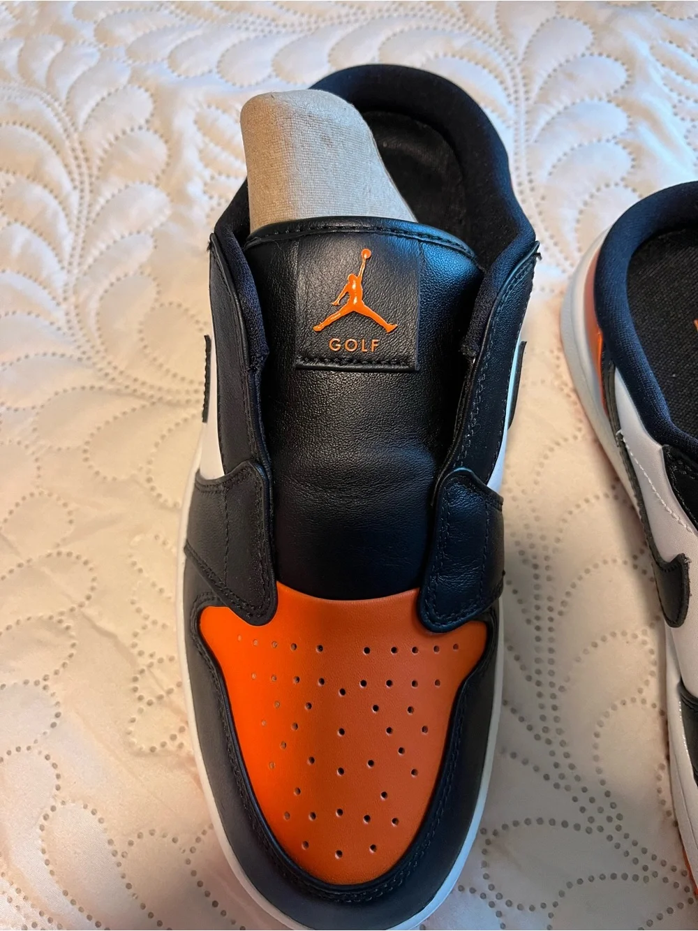 Jordan Golf Slip-On Loafers in Black and Orange